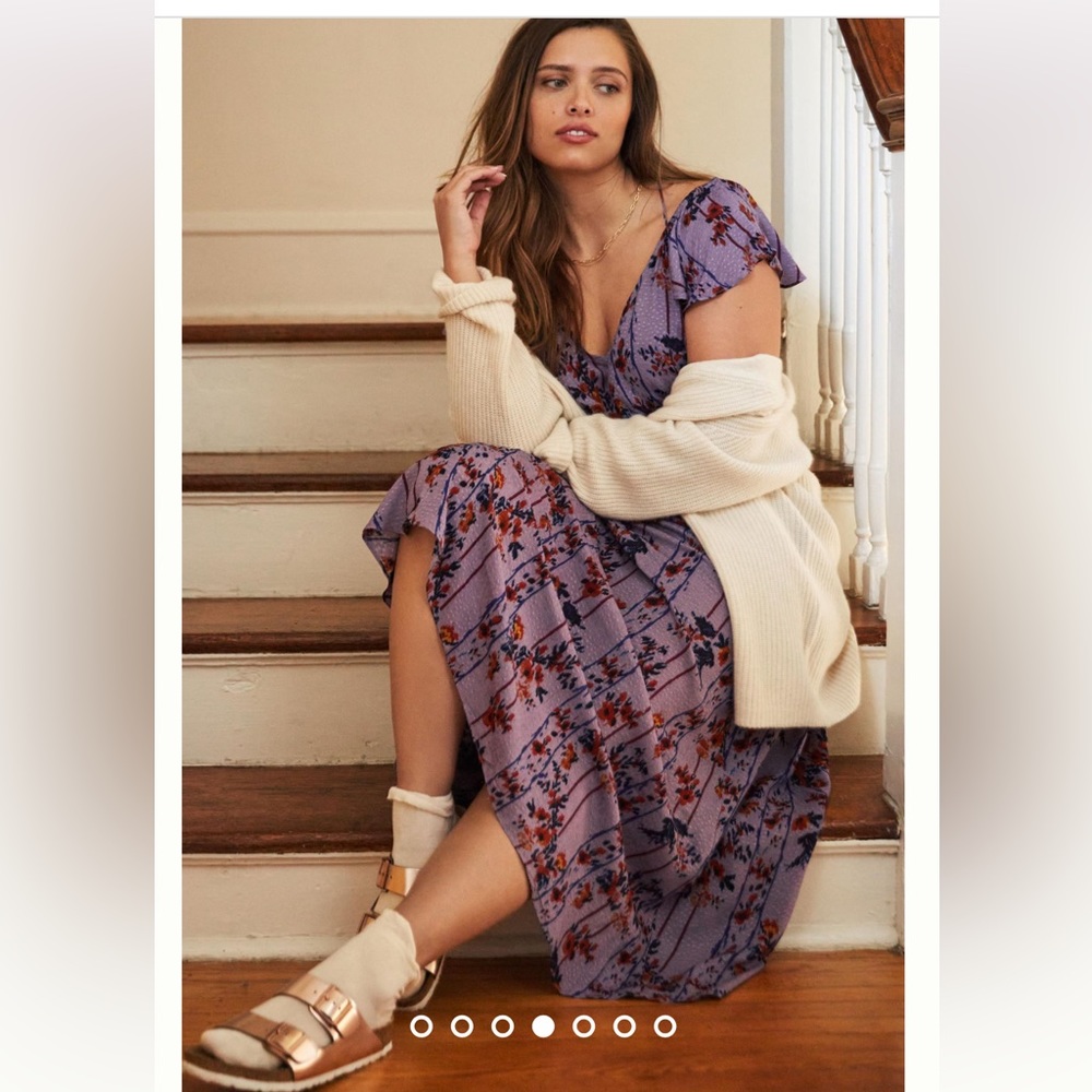 Anthropologie Flutter Sleeved Midi Cross Back Lil… - image 4